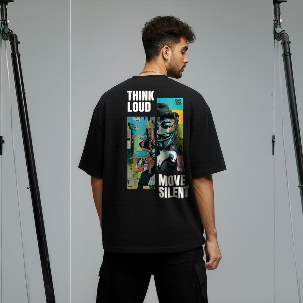 PHATFUNK® Oversized T-shirt THINK LOUD. MOVE SILENT.