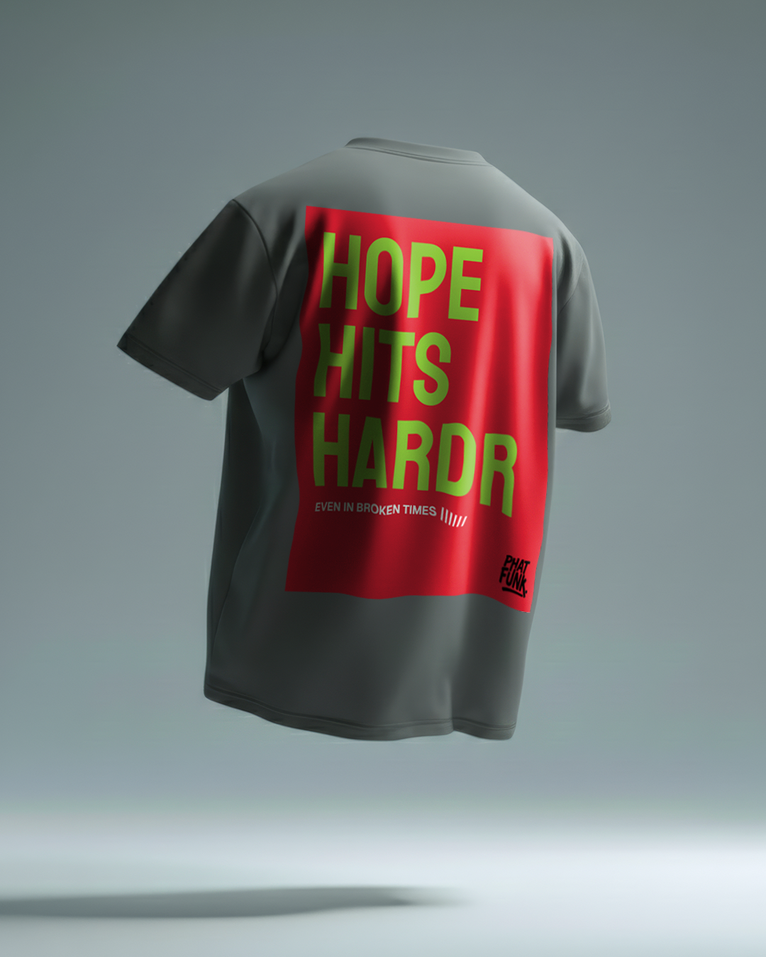 HOPE HITS HARD® TEE Oversized T-shirt Grey