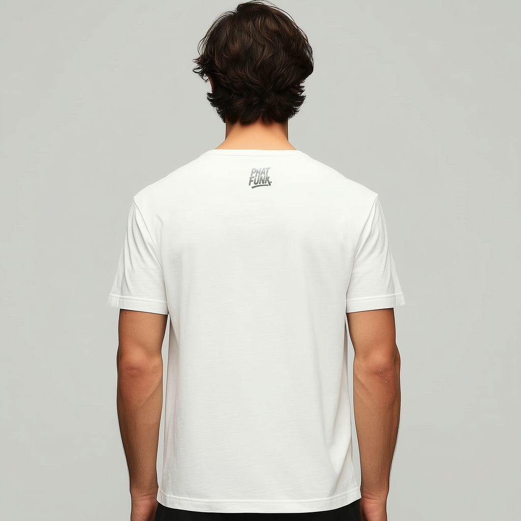 PHATFUNK® BUILT, NOT BORN - White Minimal Regular Fit Tshirt