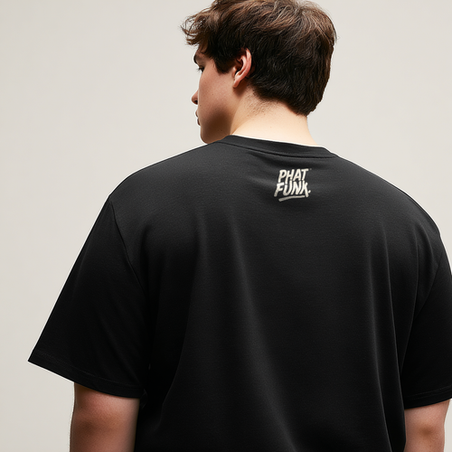 PHATFUNK® BUILT, NOT BORN - Black Minimal Regular Fit Tshirt