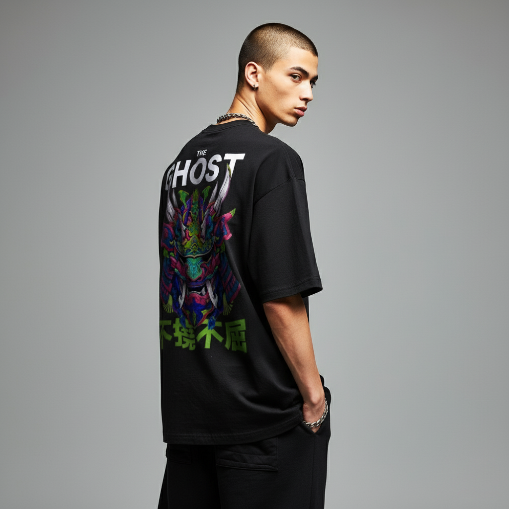 PHATFUNK® The Ghost Oversized Graphic T-Shirt - Black | Men’s Premium Streetwear Tee