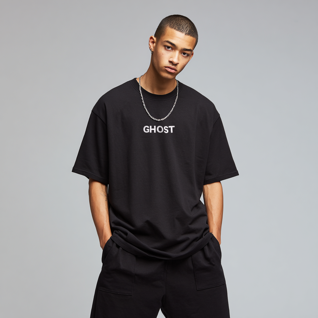 PHATFUNK® The Ghost Oversized Graphic T-Shirt - Black | Men’s Premium Streetwear Tee