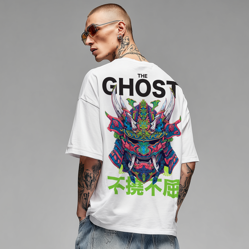 PHATFUNK® The Ghost Oversized Graphic T-Shirt - White | Men’s Premium Streetwear Tee