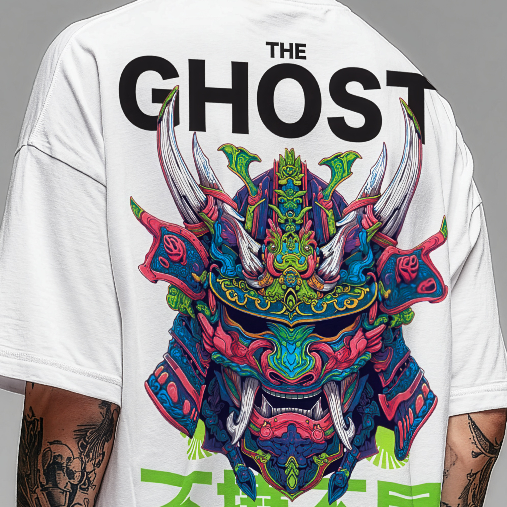 PHATFUNK® The Ghost Oversized Graphic T-Shirt - White | Men’s Premium Streetwear Tee