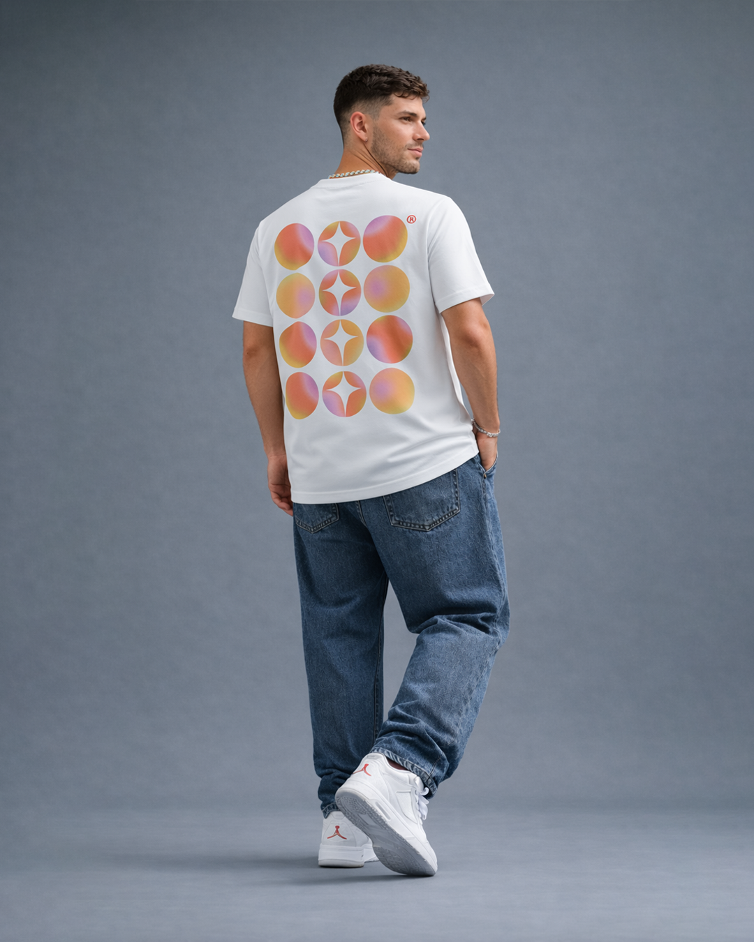 PHATFUNK® TECHNO GRID T-SHIRT – WHITE (180 GSM REGULAR FIT)