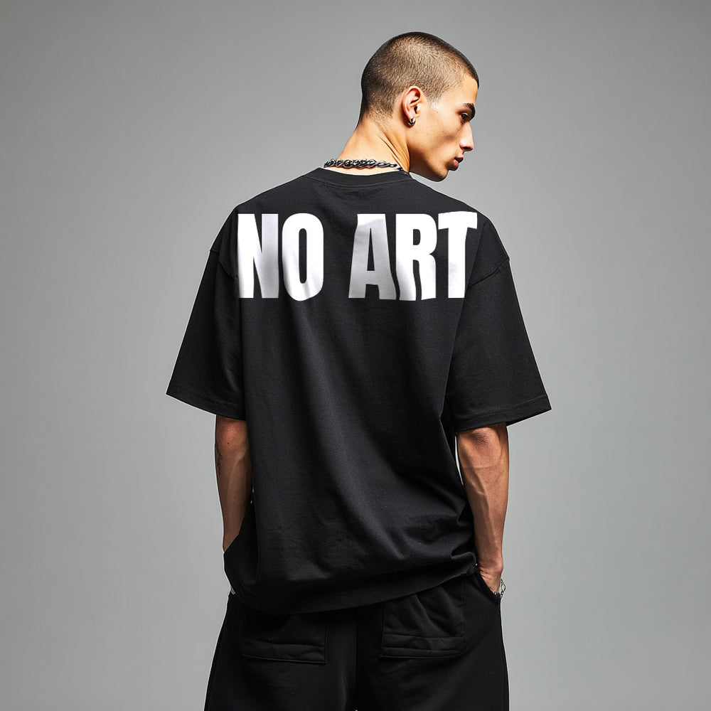 PHATFUNK® NO ART / NO HEART - Oversized Black Tshirt