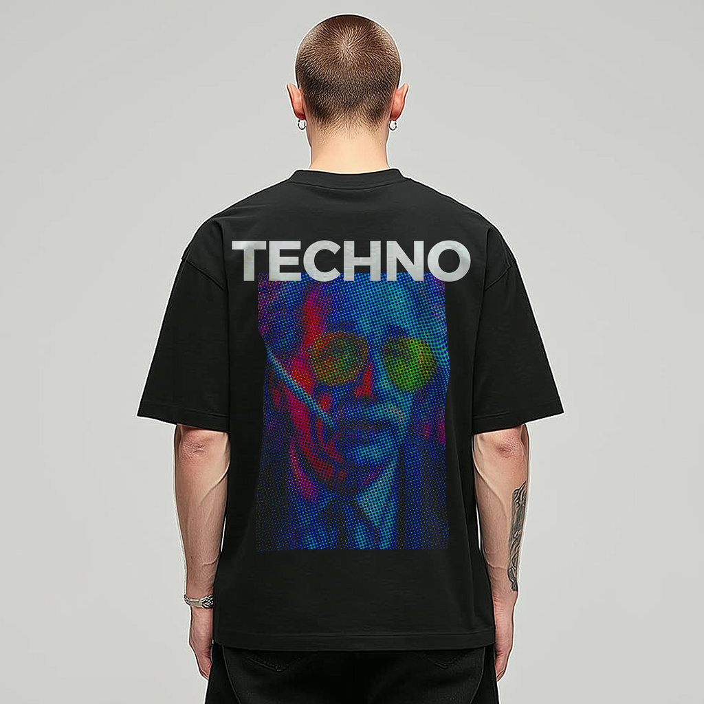 PHATFUNK® TECHNO - Oversized Black Tshirt