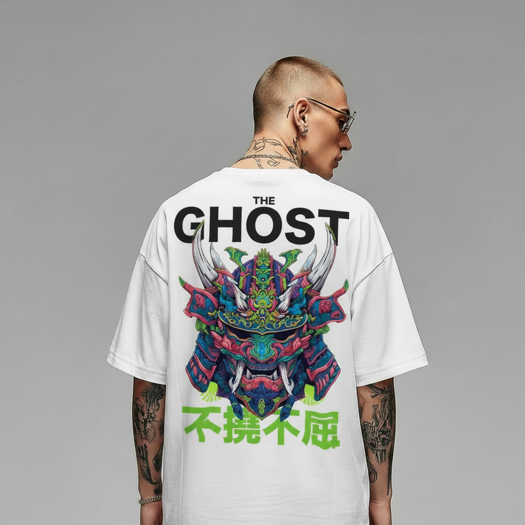 The Ghost Tee White – Meta 1:1 creative, back print