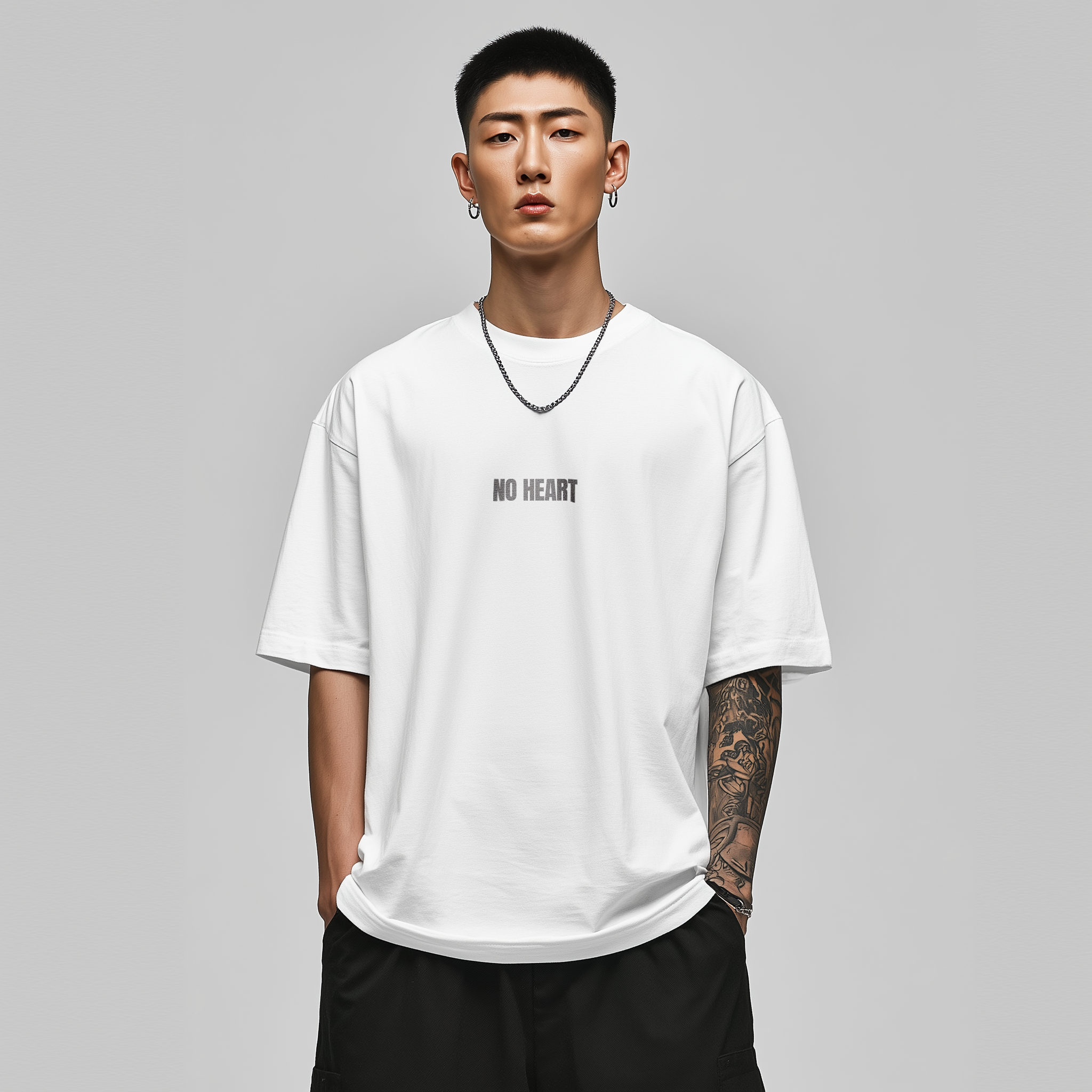 PHATFUNK® NO ART / NO HEART - Oversized White Tshirt