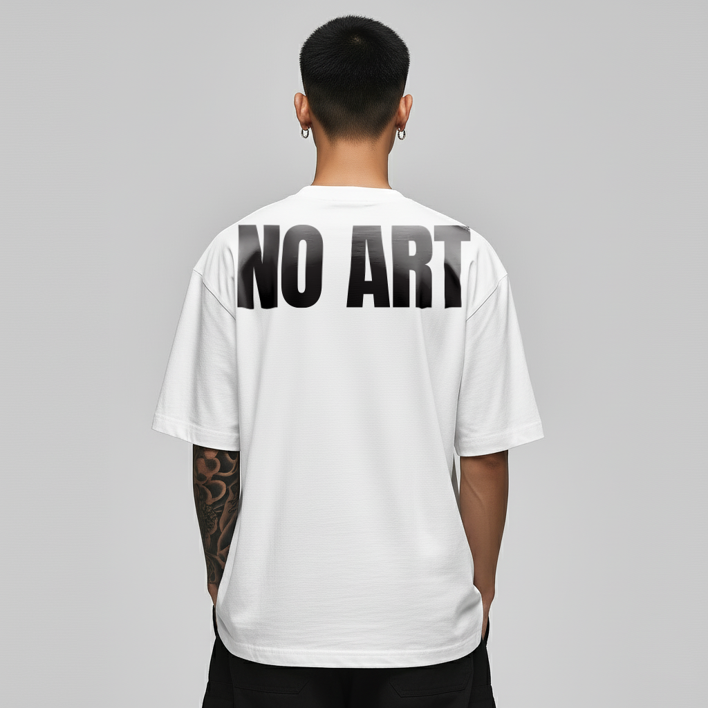 PHATFUNK® NO ART / NO HEART - Oversized White Tshirt