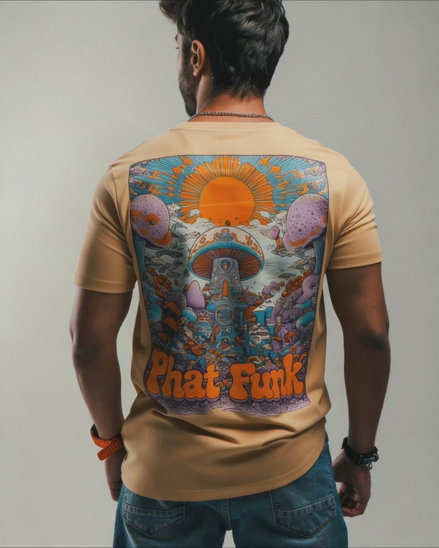 PHATFUNK® MUSHROOM - Regular fit Taupe Graphic Tshirt-7